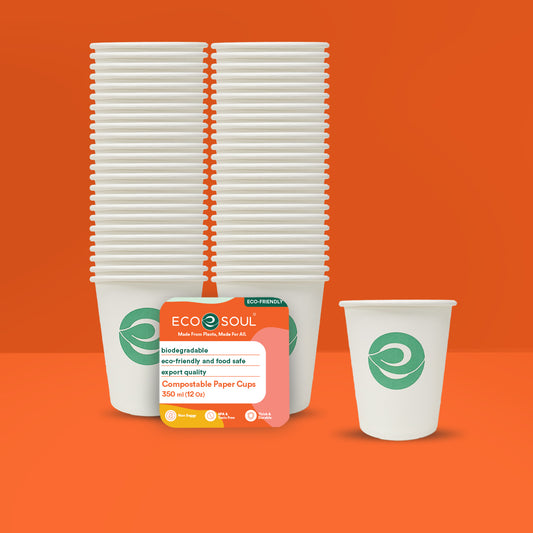 Eco-friendly 350 ml compostable paper cups