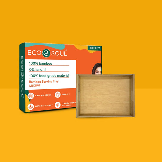 Eco-friendly Bamboo Serving Tray with Handles