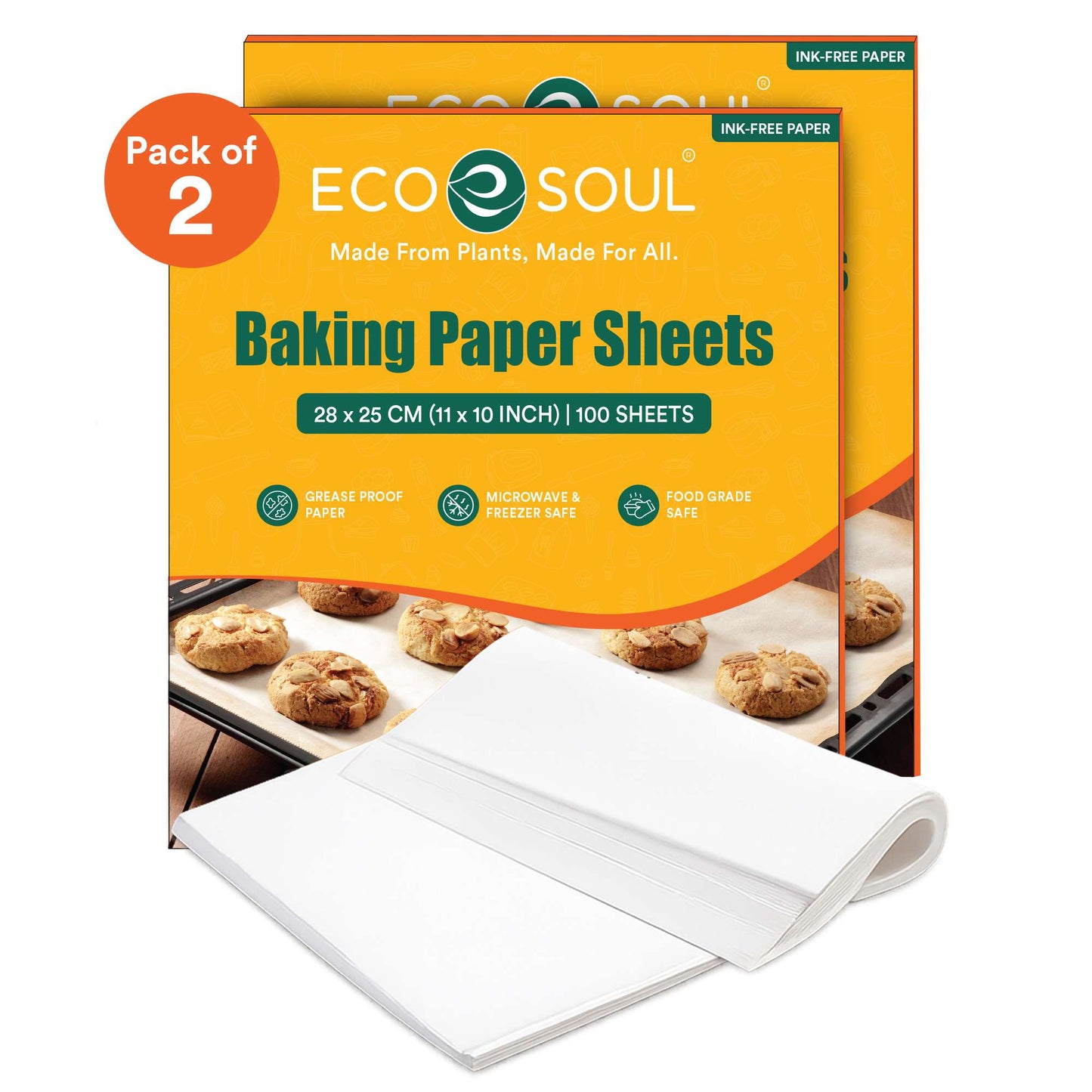 Eco-Friendly Baking Paper Sheets- 11inch x 11 inch | Pack of 1