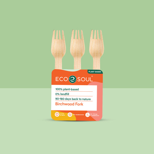 Eco-friendly disposable birchwood forks