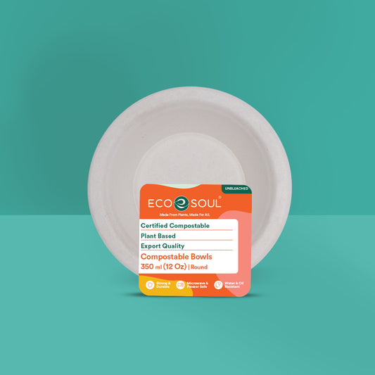 350 ml compostable bagasse bowl.