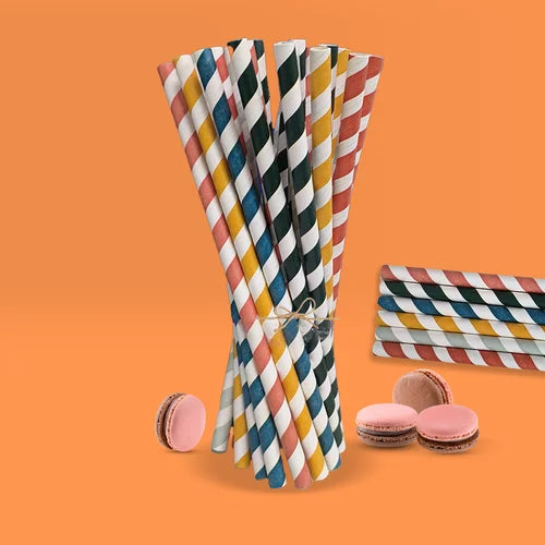 Multi-Color Paper Disposable Straws