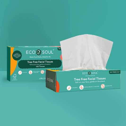 Tree-Free Facial Tissue Paper, 100 Count | 2 Ply