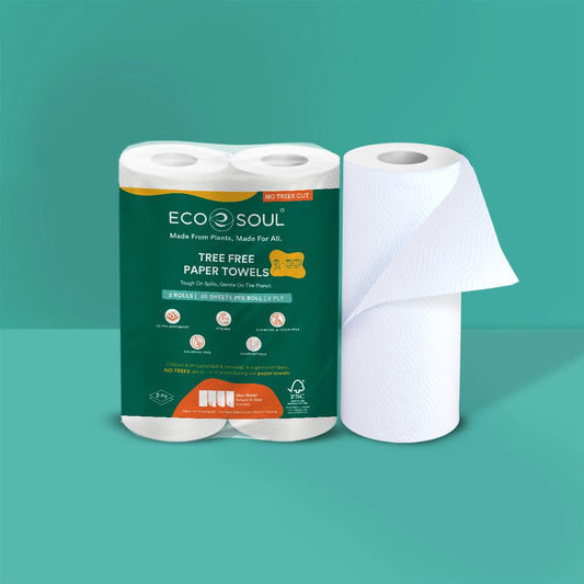 Tree-Free Kitchen Tissue Paper, 2 Ply |60 Sheets Per Roll (21 x 22 cm)