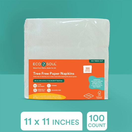 Compostable Tree-Free Dinner Napkin, 1 Ply, 100 sheets