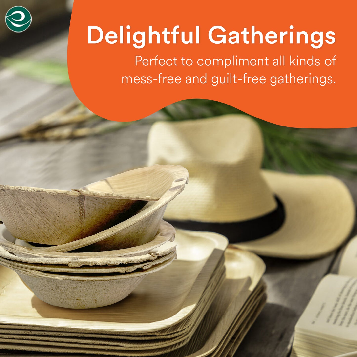 Palm leaf disposable bowls for any gatherings.