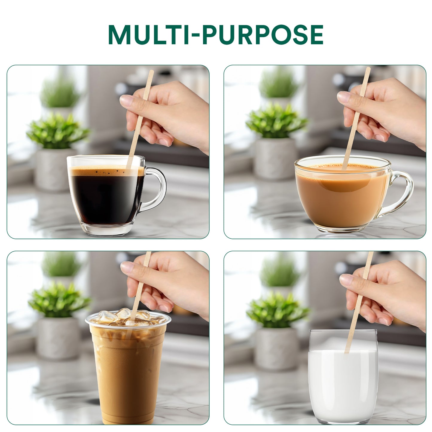 Disposable Birchwood Tea & Beverage Stirrer - 140mm, 1000 Pack