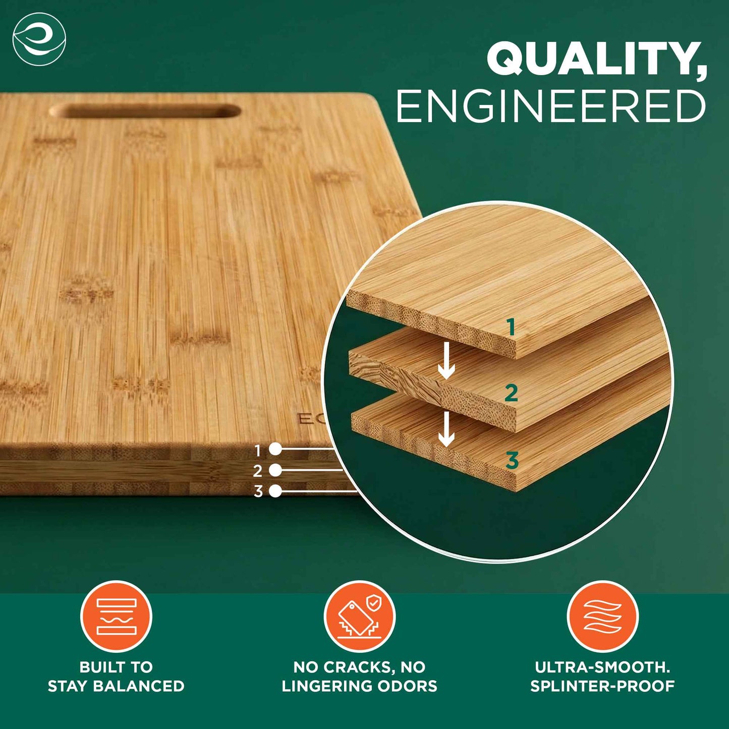 Bamboo Cutting Board with Knife Sharpner (Extra Large)