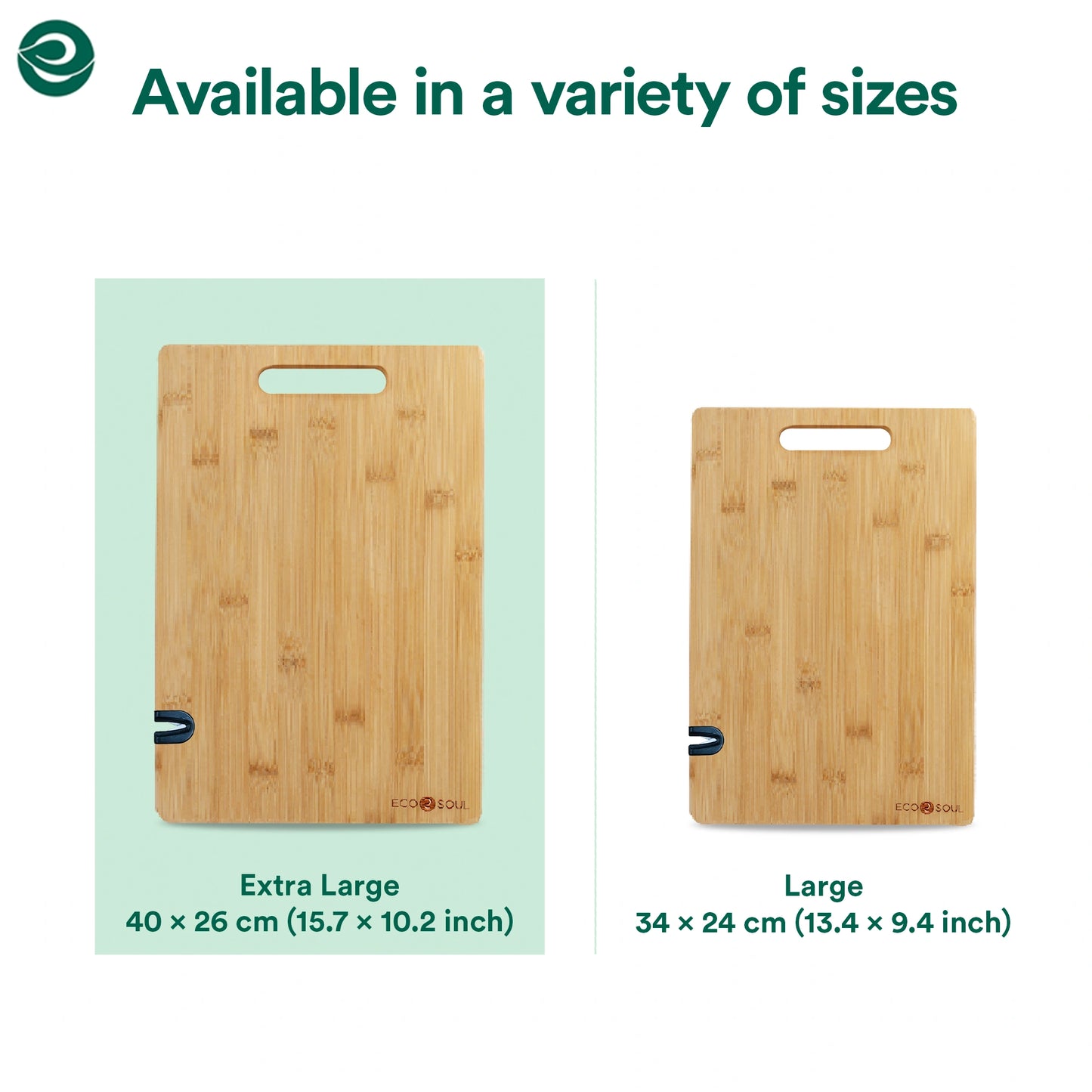 ECO SOUL | Bamboo Cutting Board with Knife Sharpener | Extra Large | Natural, Durable & Knife-Friendly | Premium Quality Wooden Chopping Board for Vegetables, Fruits & Meat