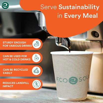 Eco-friendly disposable ripple cups. 