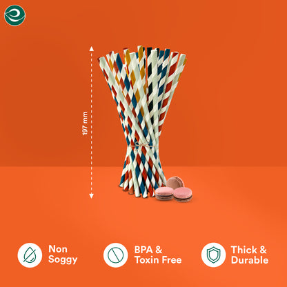 Multi-Color Paper Disposable Straws