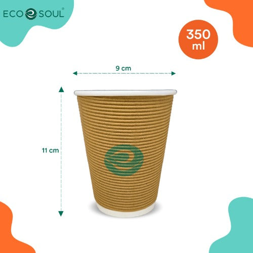 Buy 350ml Round Disposable Ripple Paper Cup Online| EcoSoul – ECOSOUL ...