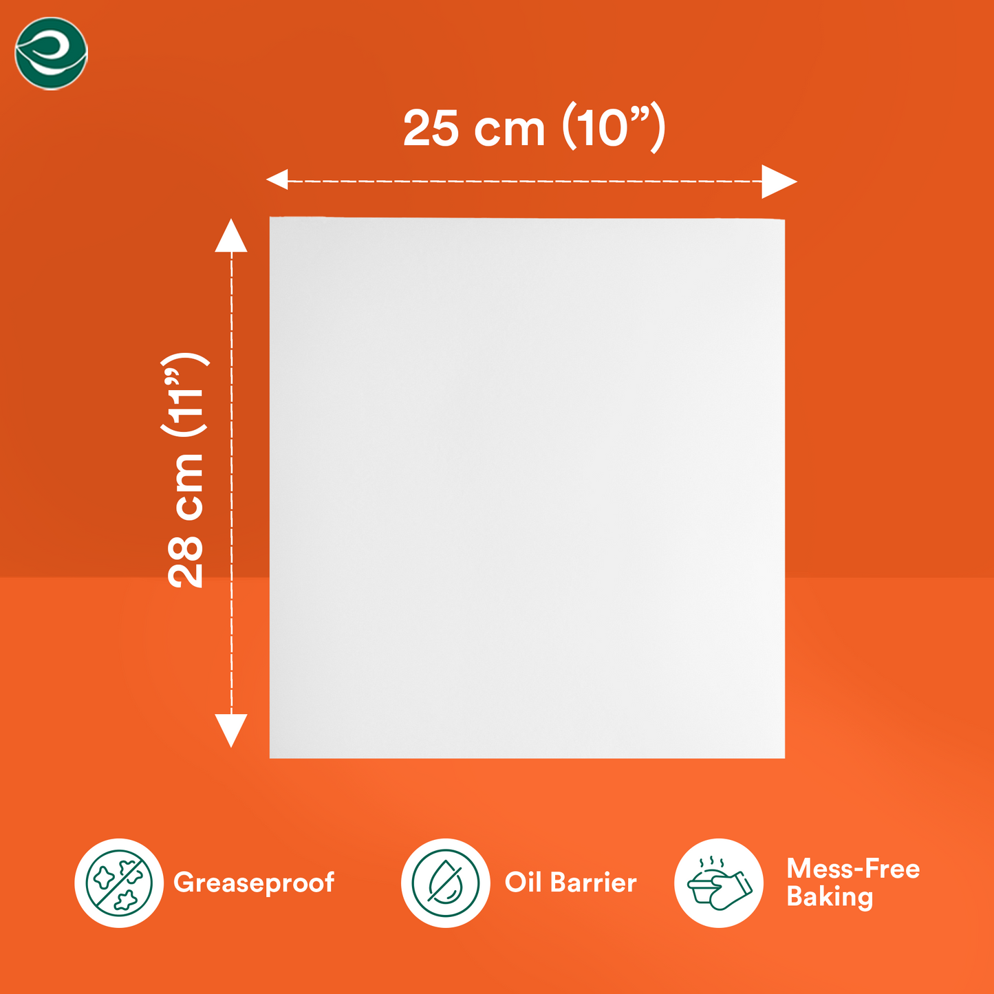 Eco-Friendly Baking Paper Sheets- 11inch x 11 inch | Pack of 1