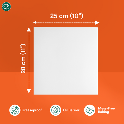 Eco-Friendly Baking Paper Sheets- 11inch x 11 inch | Pack of 1