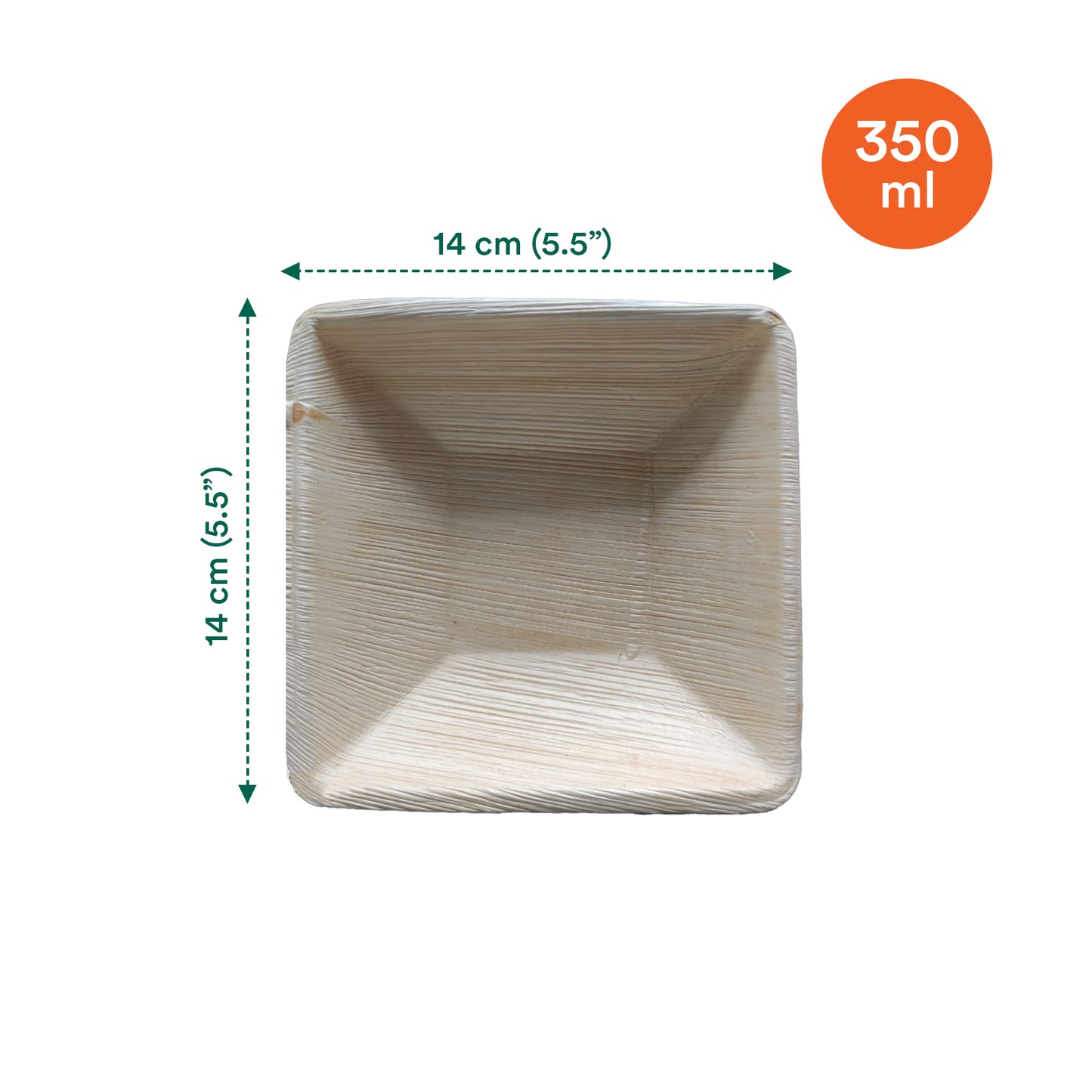 Palm leaf Square Bowl 5.5 inch