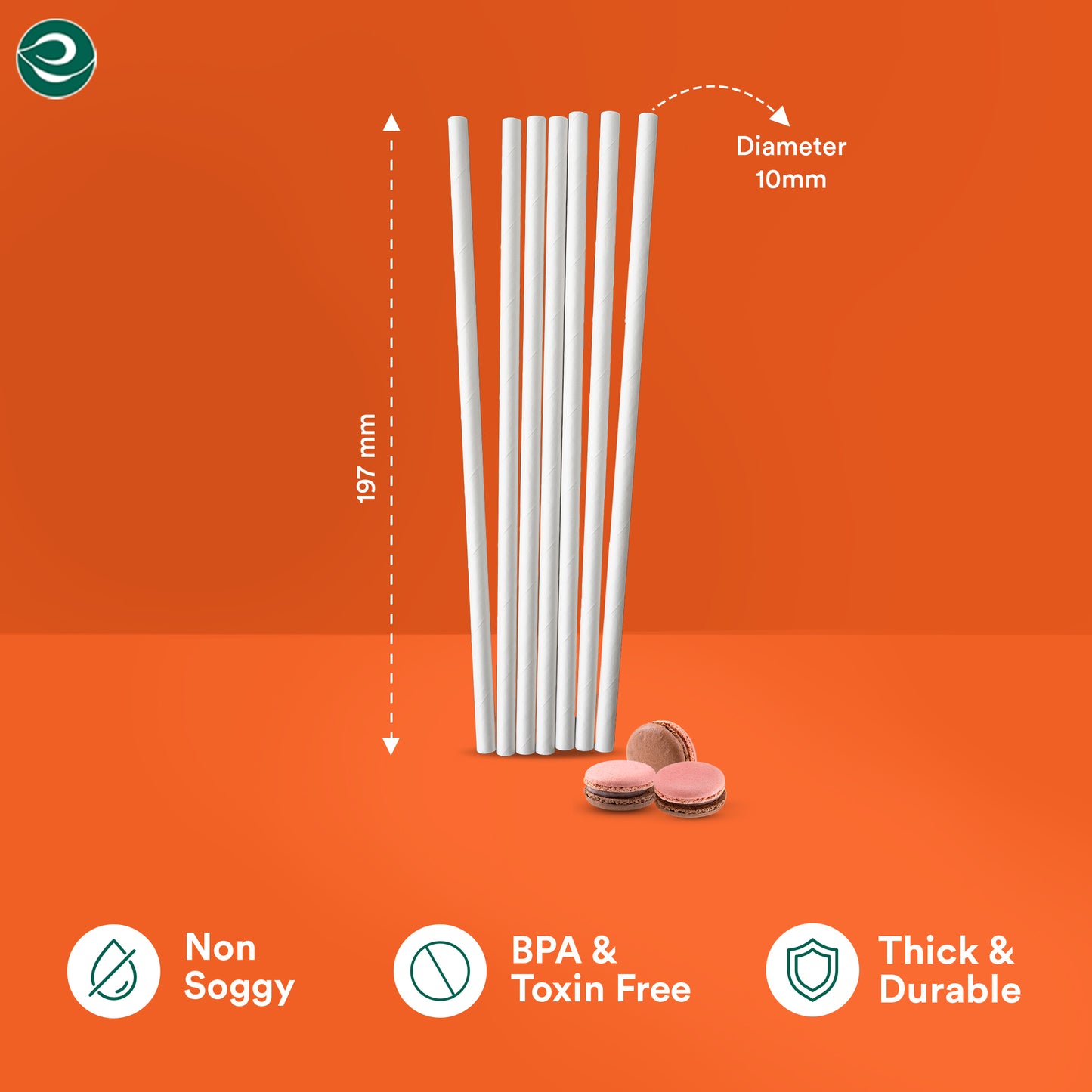 Disposable Paper Straws- Pack of 100