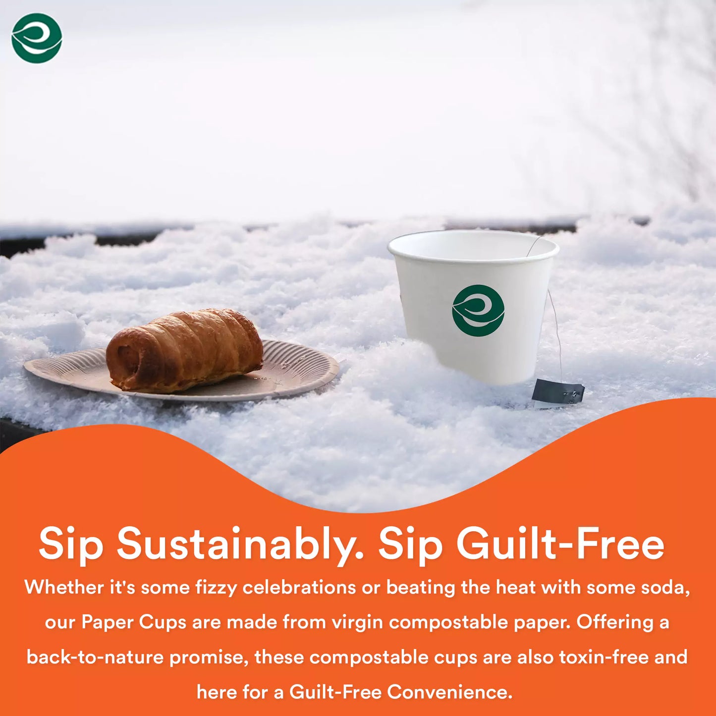 Eco-friendly disposable glass for hot and cold drinks.