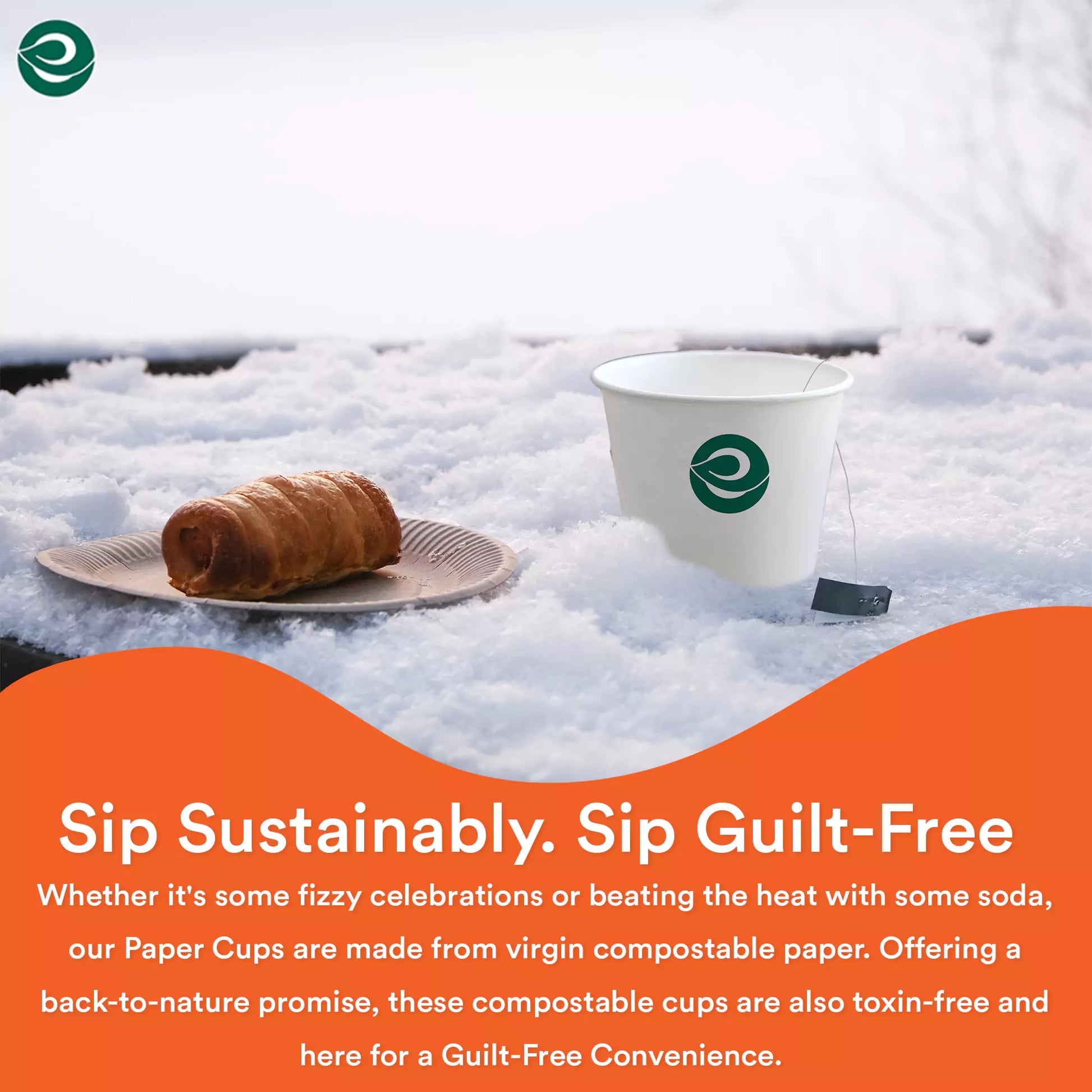 Eco-friendly disposable glass for hot and cold drinks.