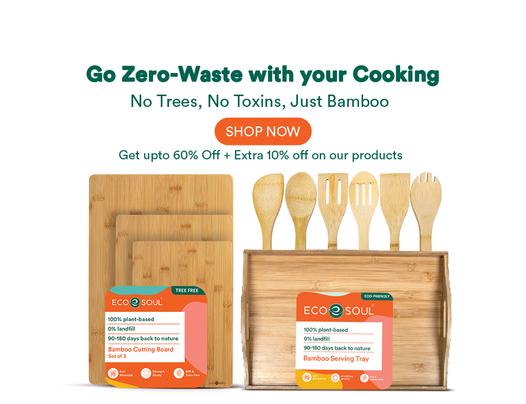 EcoSoul mobile banner with palm leaf products and sustainable packaging