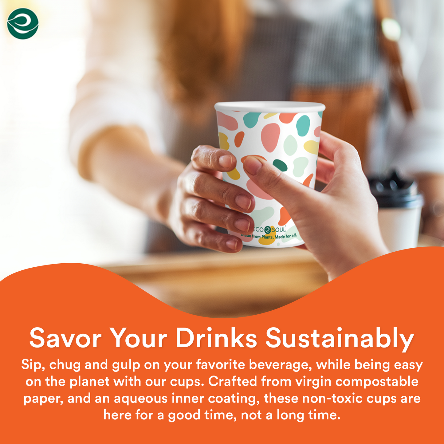 Compostable Multi - Color Paper Cups- 150ml (5 Oz)