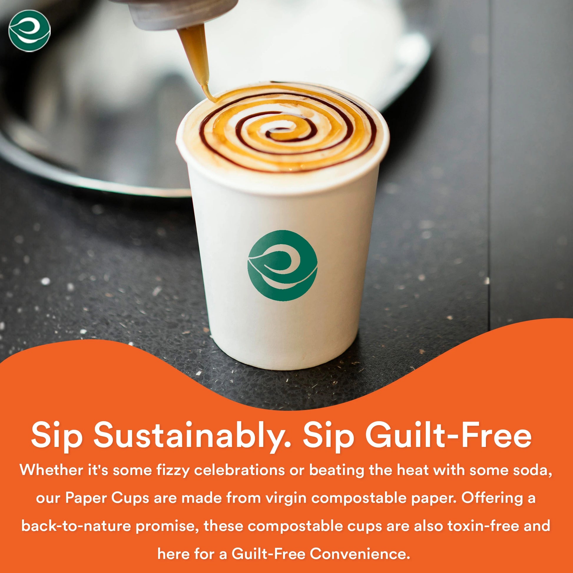 Eco-friendly hot coffee cups.