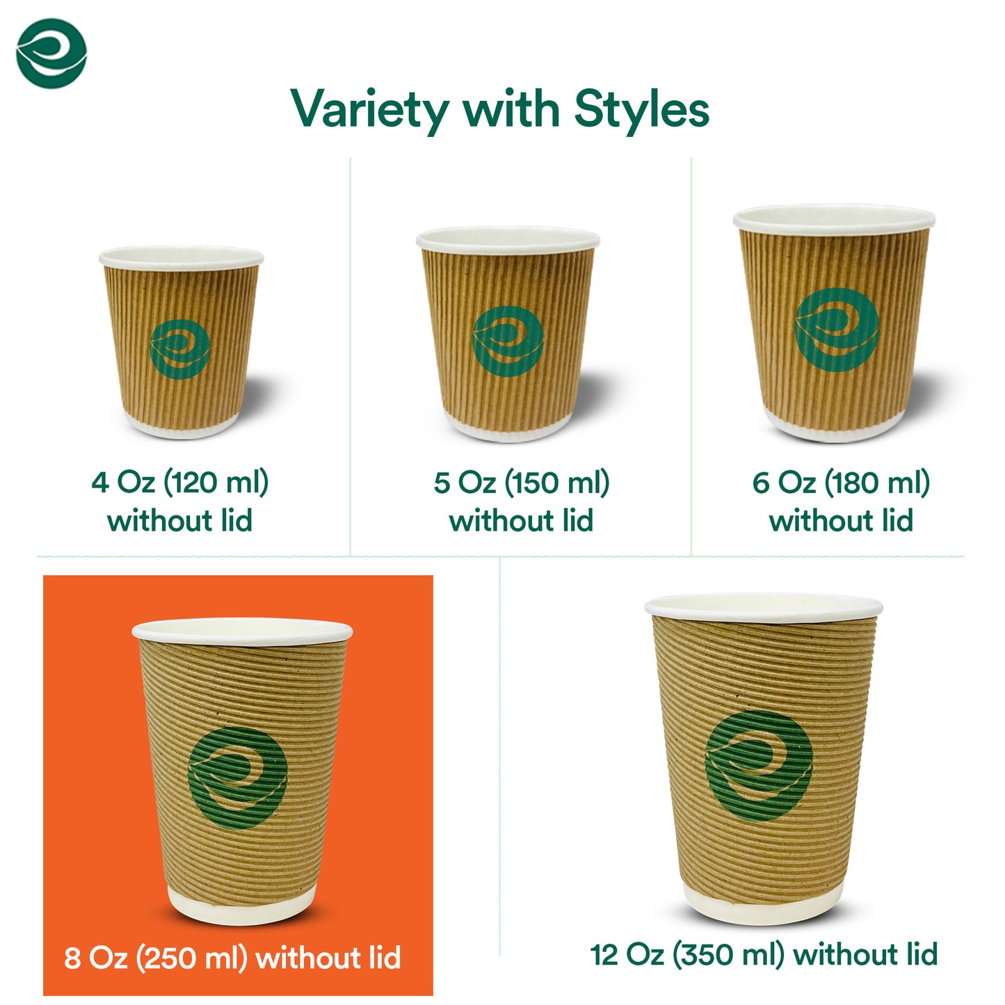 250 ml Biodegradable Ripple Cup with Lid