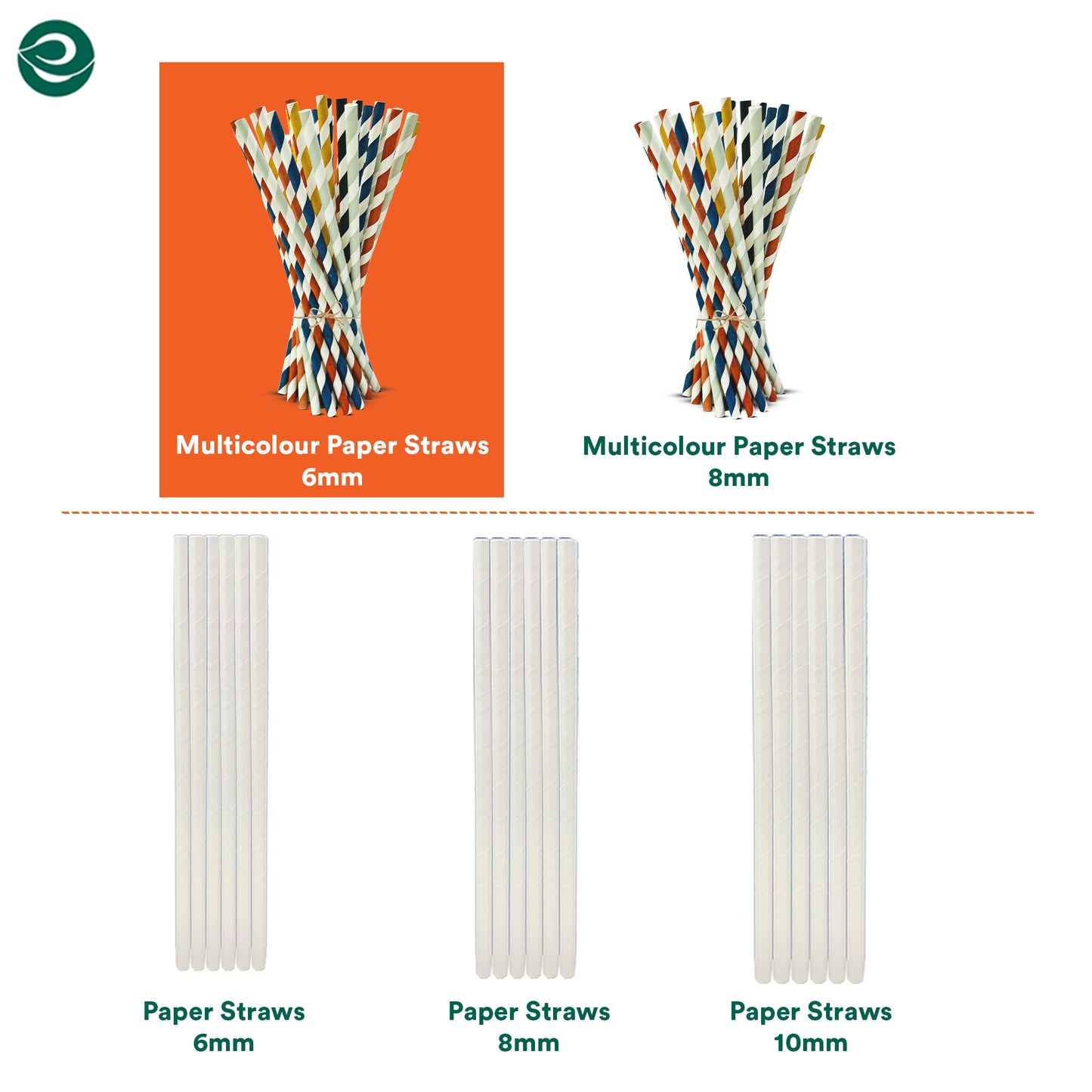 Multi-Color Paper Disposable Straws