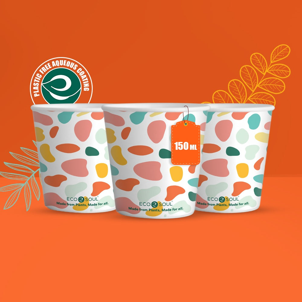 Paper Multi Cup Compostable Multi - Color Paper Cups- 150ml (5 Oz) – ECOSOUL HOME INDIA