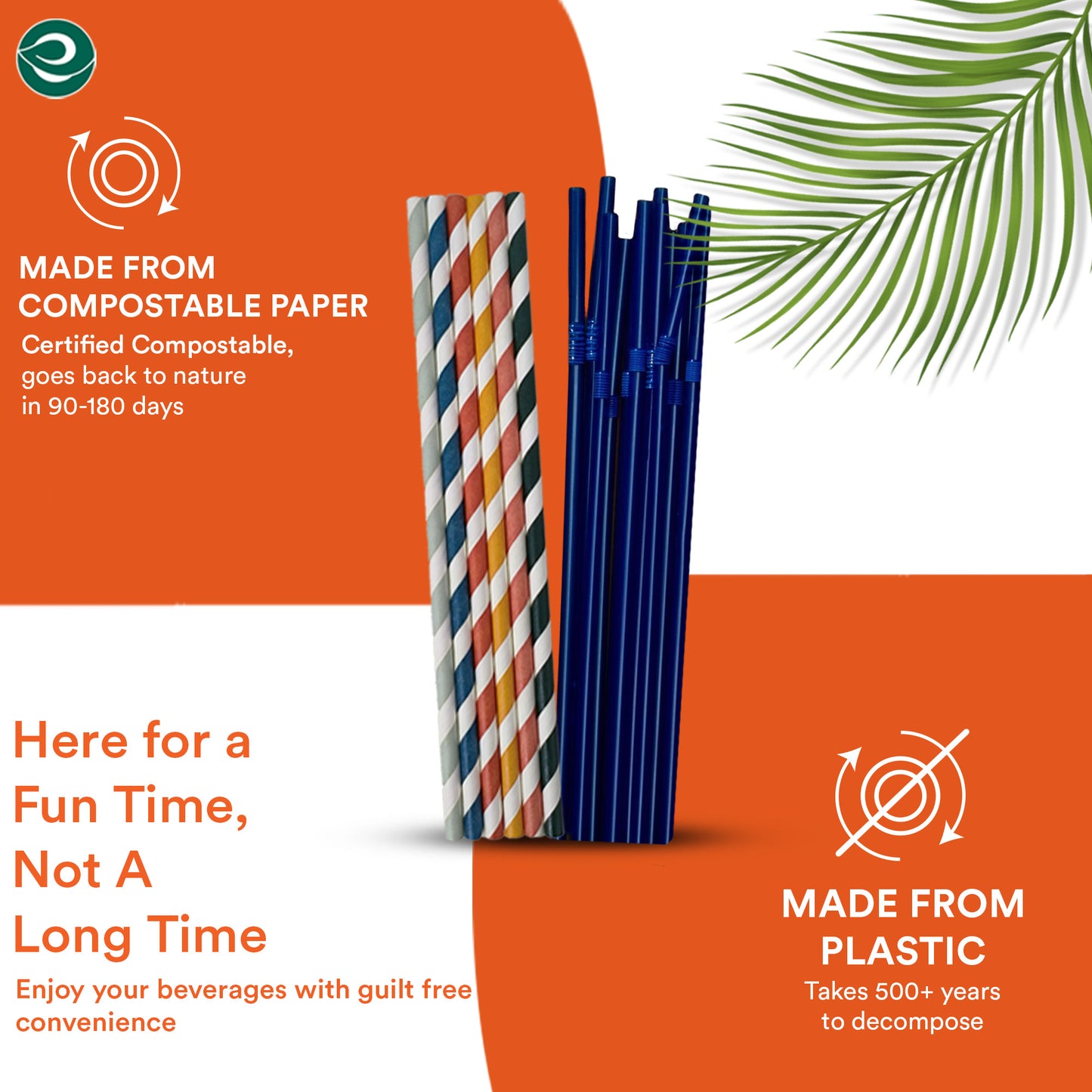 Multi-Color Paper Disposable Straws