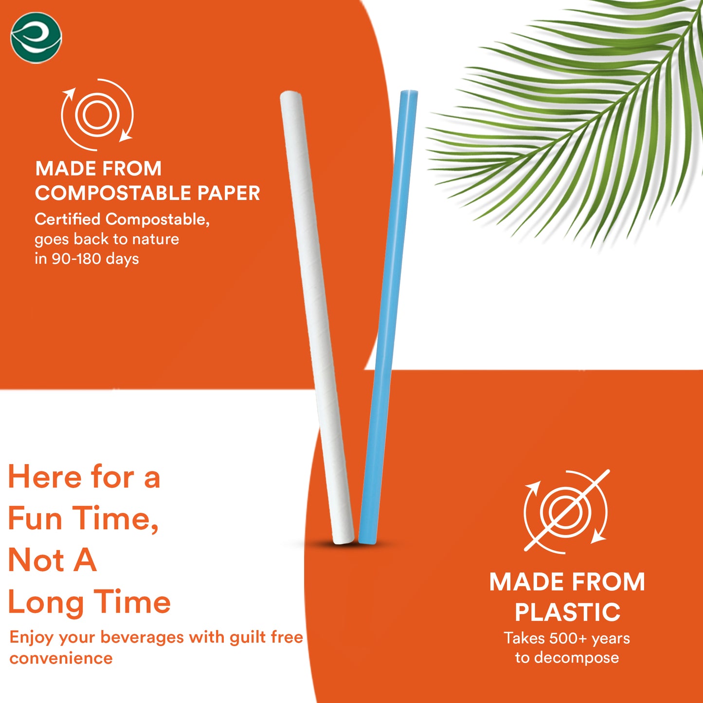 Disposable Paper Straws- Pack of 100