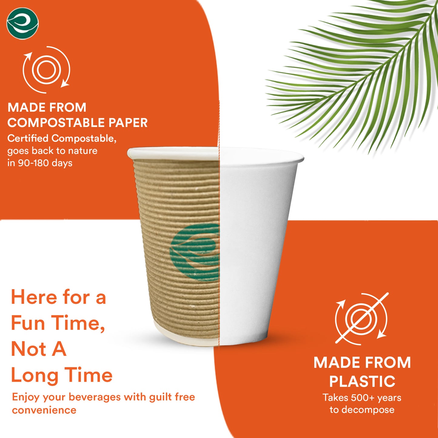 250 ml Biodegradable Ripple Cup with Lid