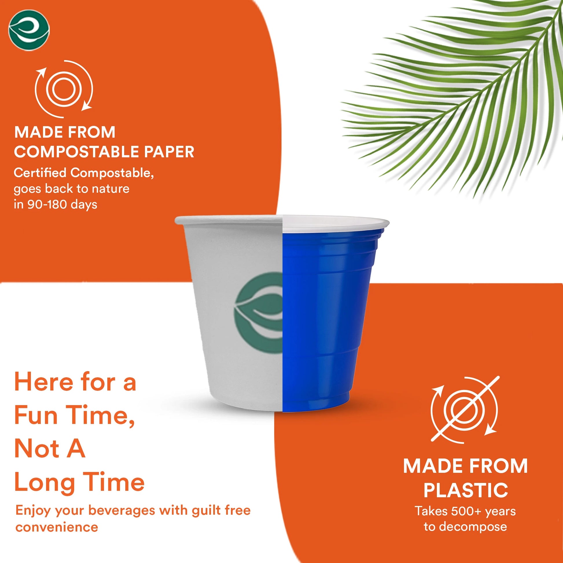 Compostable paper cups: a better choice than plastic cups.