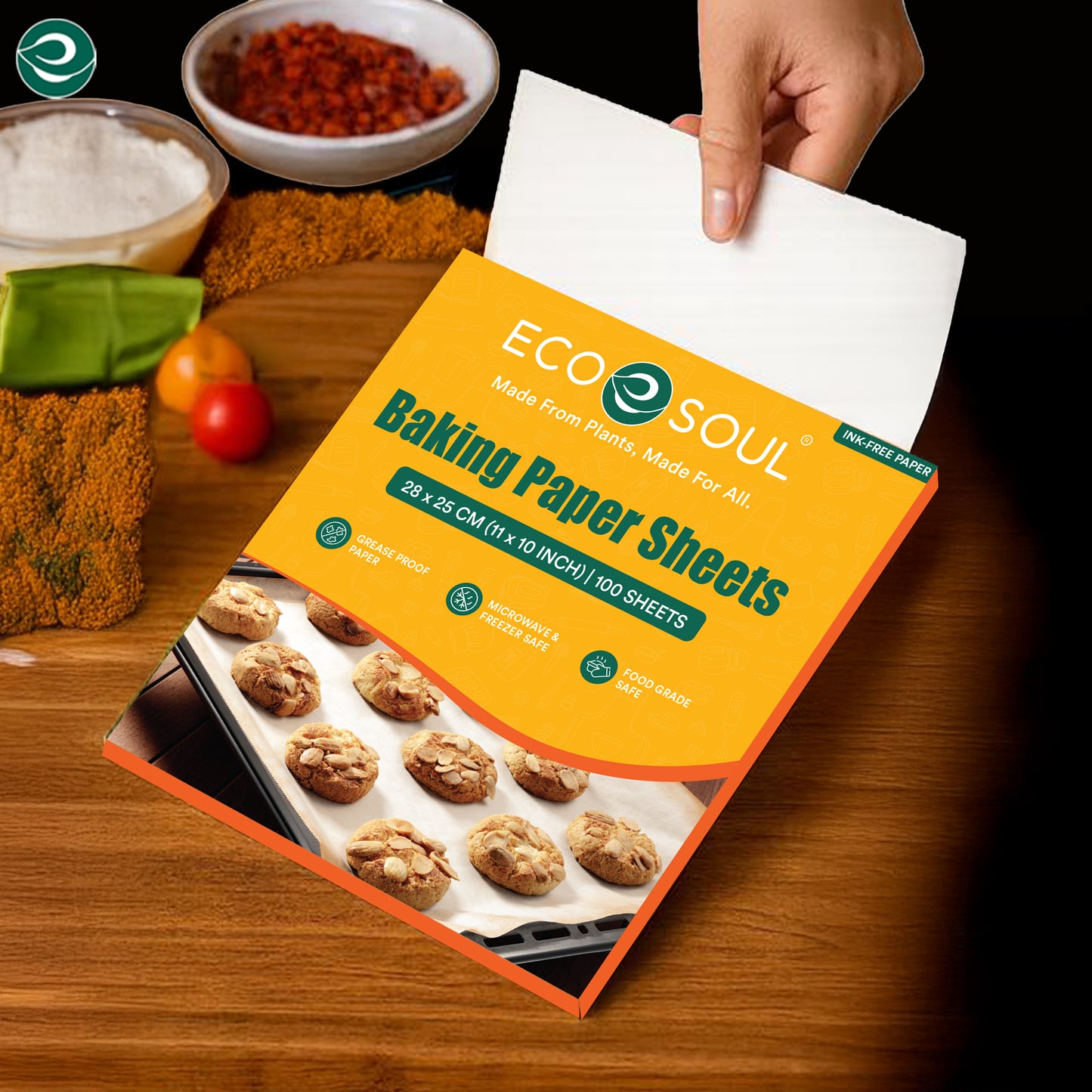 Eco-Friendly Baking Paper Sheets- 11inch x 11 inch | Pack of 1