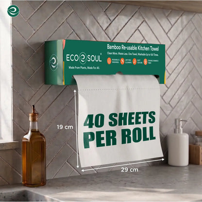 Bamboo Reusable Kitchen Towels 40 Pulls