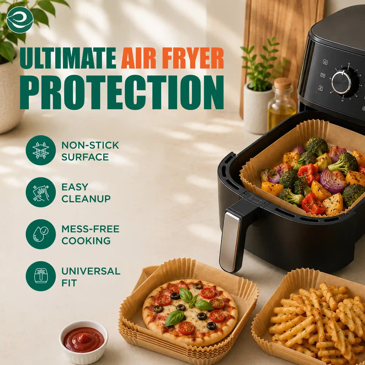 Air Fryer Disposable Paper Liner 8 Inch - 150 PCS