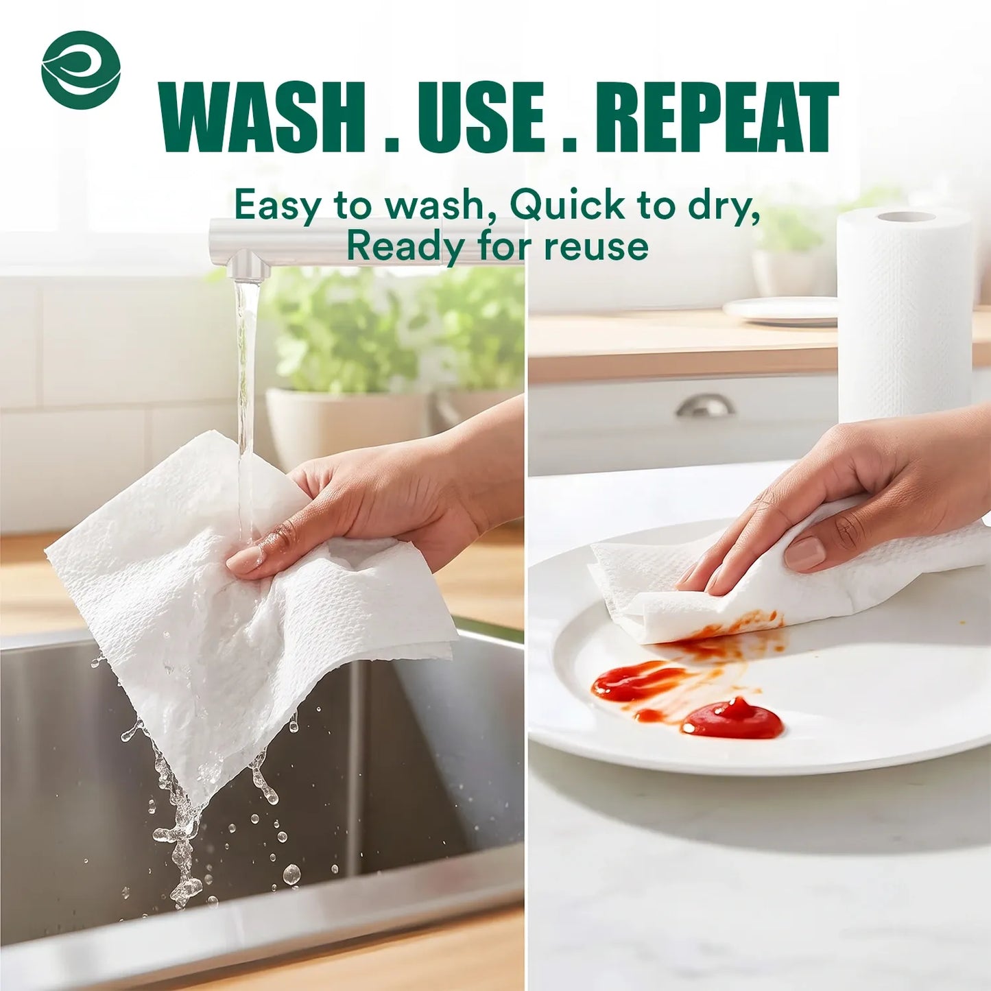 Non Woven Kitchen Towel 160 Pulls (80 Pulls x 2 Rolls)