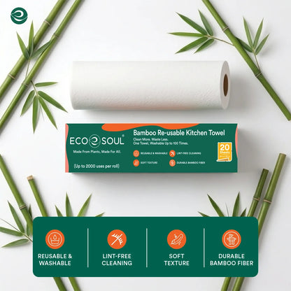 Bamboo Reusable Kitchen Towels 40 Pulls