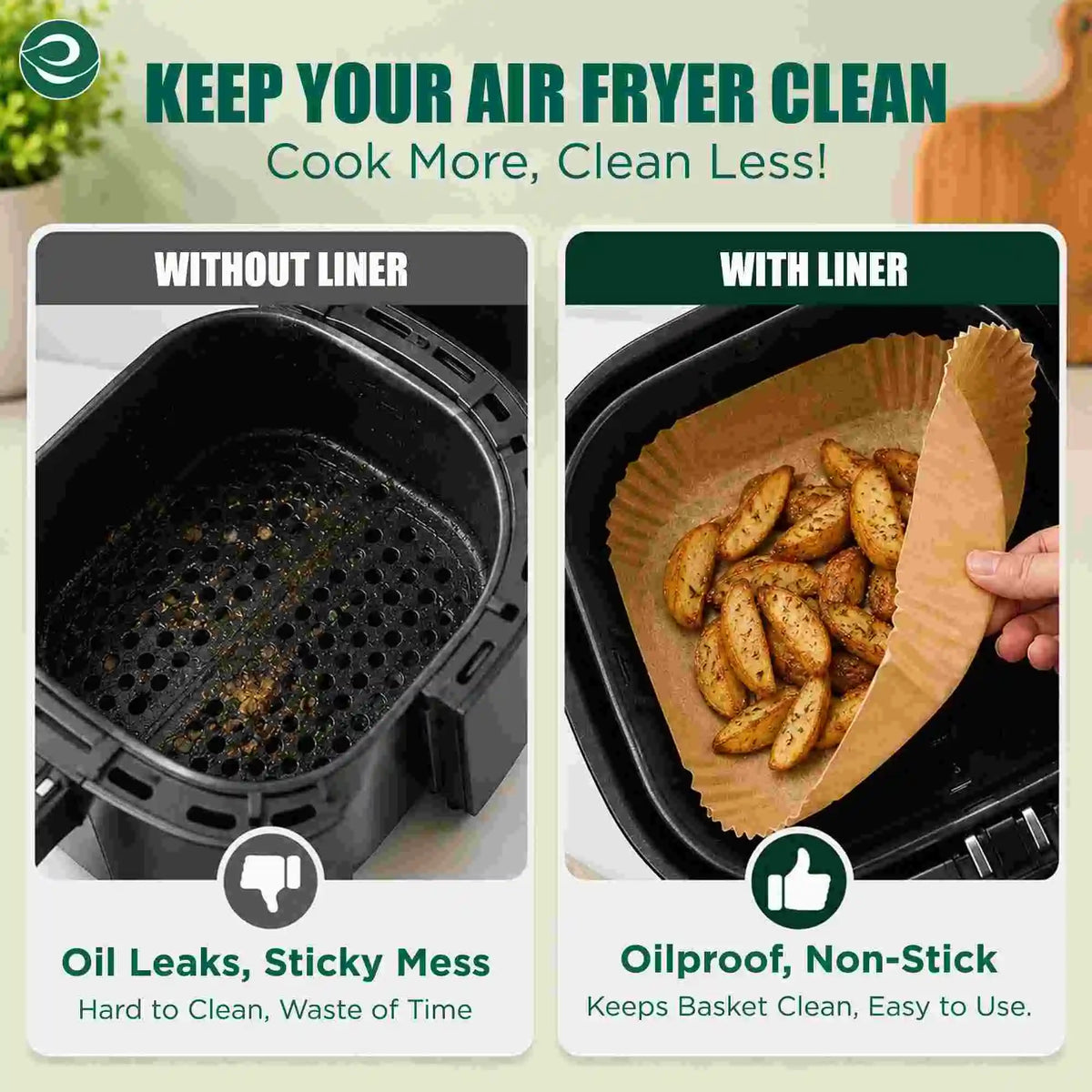 Air Fryer Disposable Paper Liner 6.5 Inch - 100 PCS