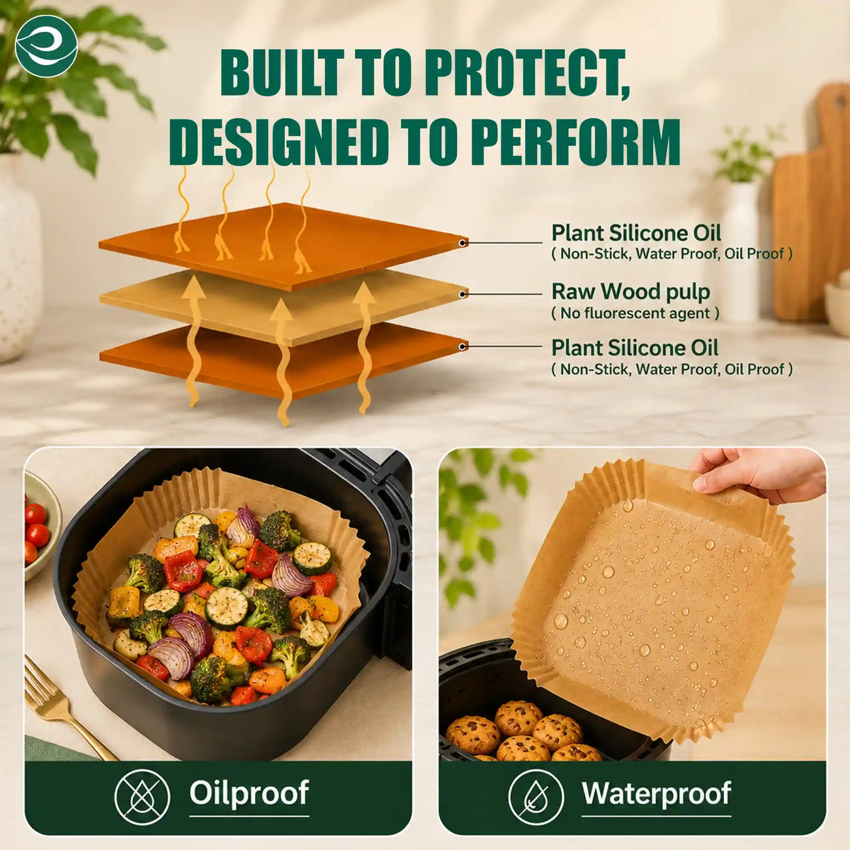 Air Fryer Disposable Paper Liner 8 Inch - 150 PCS