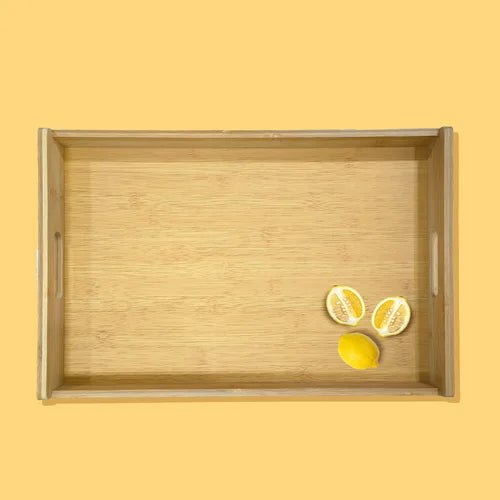 Organic Bamboo Serving Tray with Handles