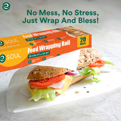 Eco-Friendly Food Wrapping Paper Roll- 11inch x 20 m | Pack of 1