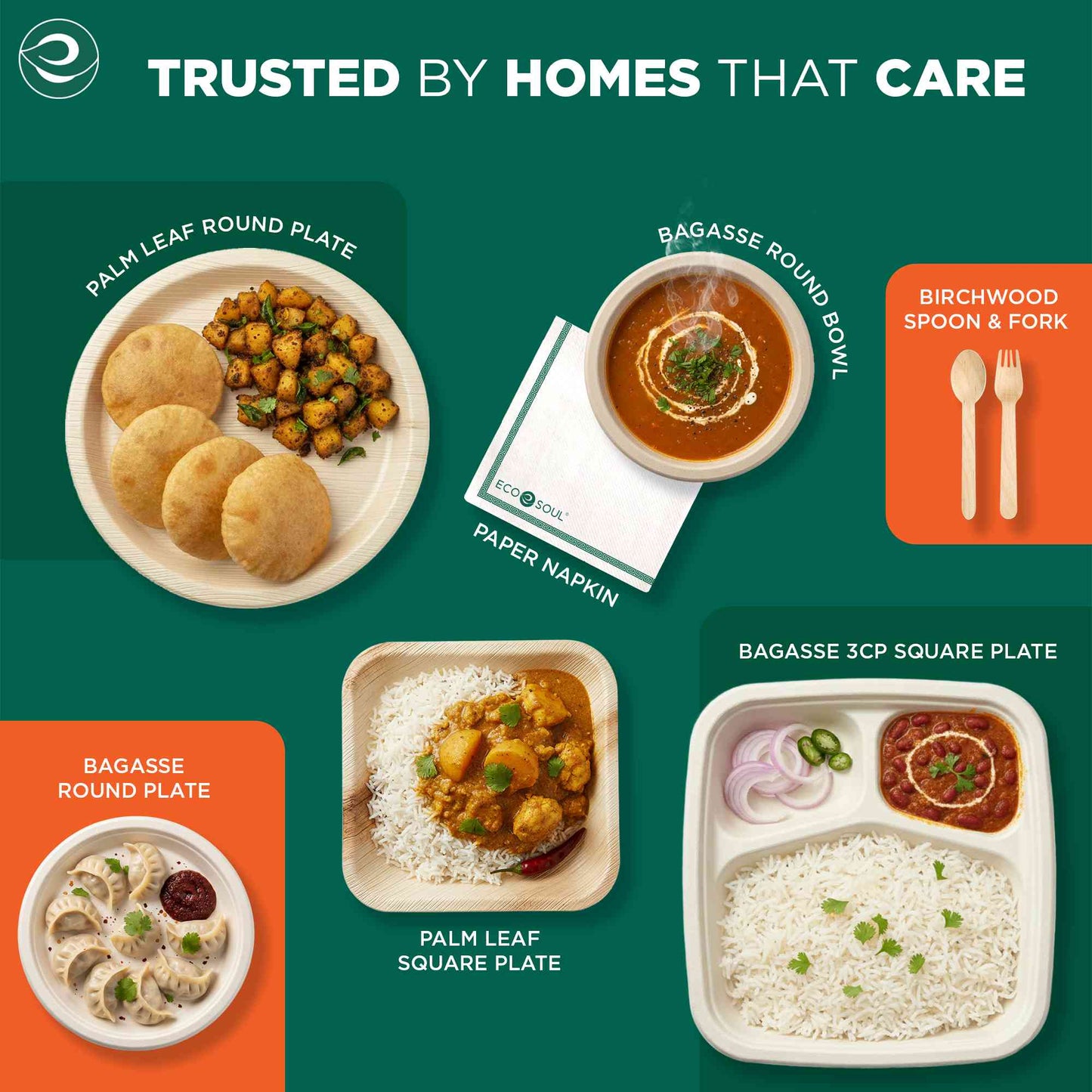 10 Inch Round 3 Compartment Disposable Bagasse Plates