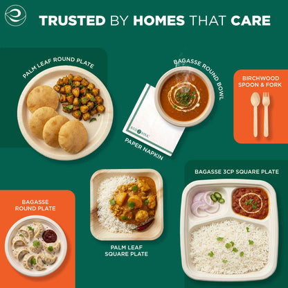 10 Inch Round 3 Compartment Disposable Bagasse Plates