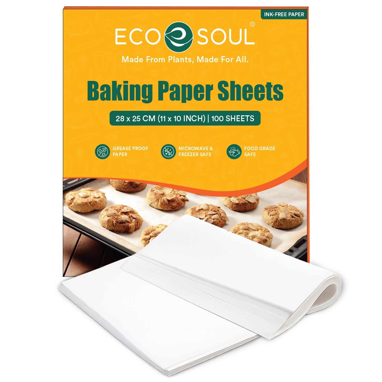Eco-Friendly Baking Paper Sheets- 11inch x 11 inch | Pack of 1