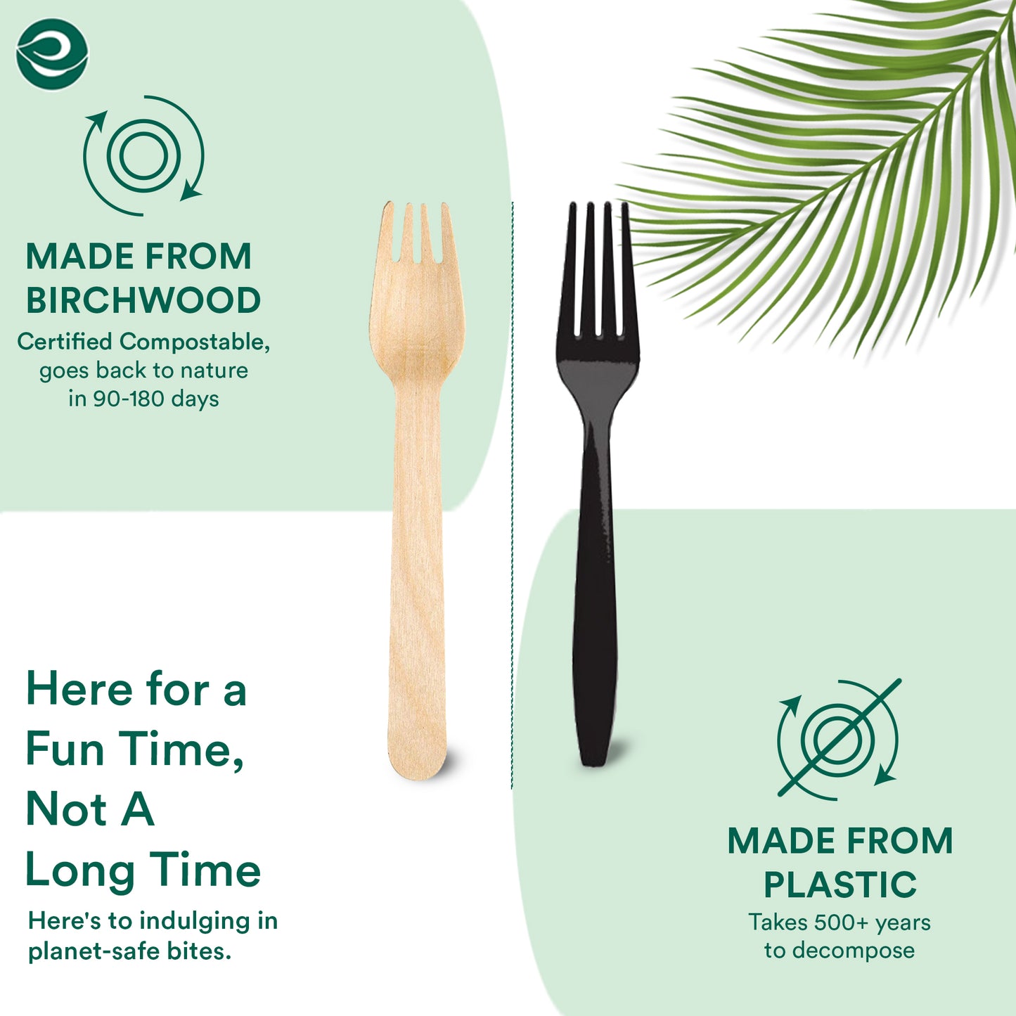 Eco-friendly disposable forks, a better choice than plastic.