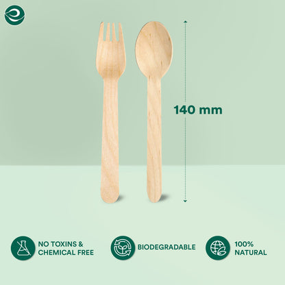 140 mm Disposable Spoons & Fork set