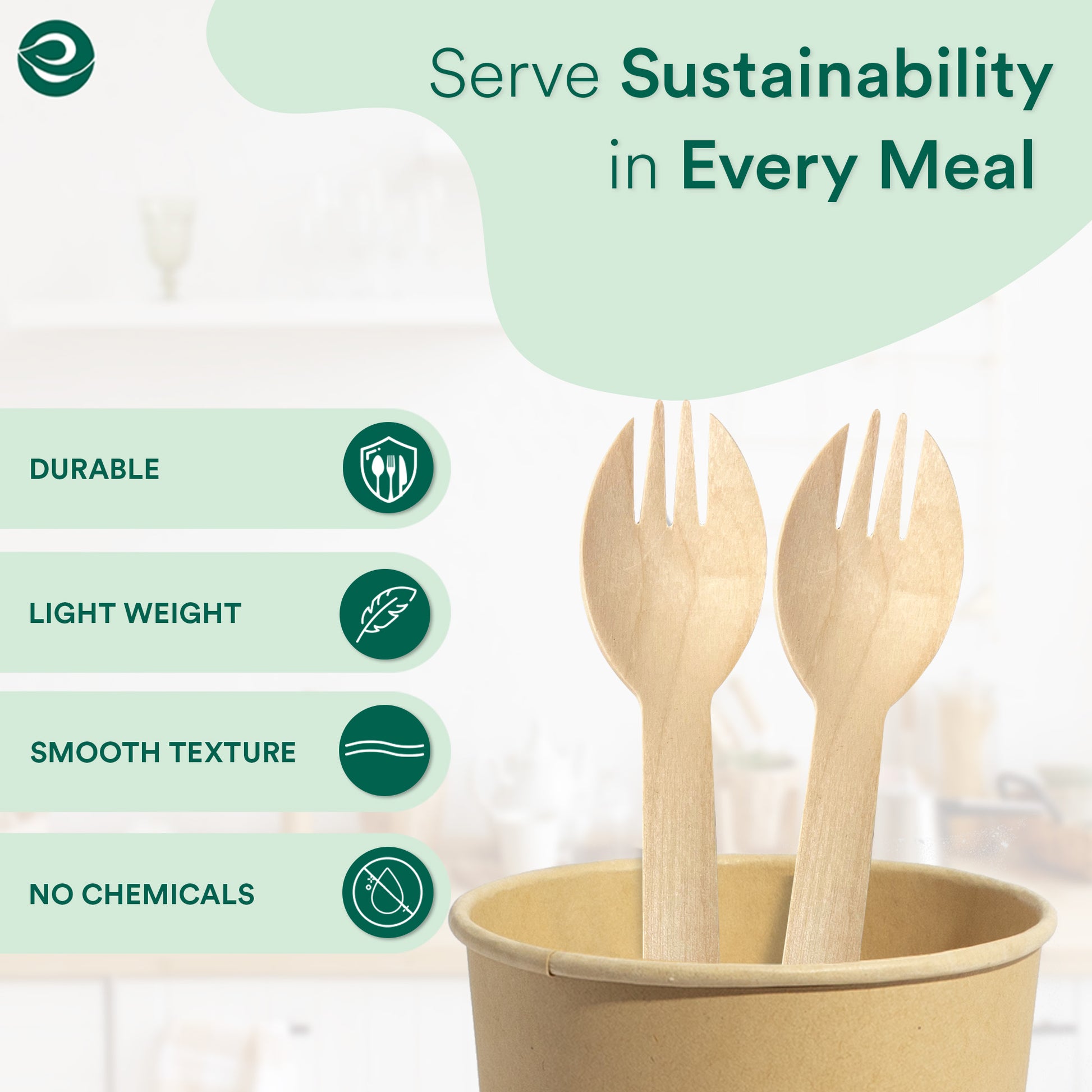 Chemical-free disposable spork.