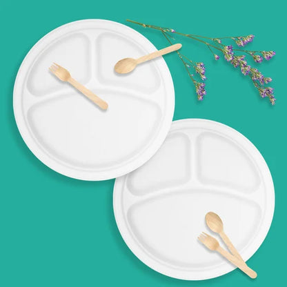 Bagasse Disposable Party Plates- Set of 75