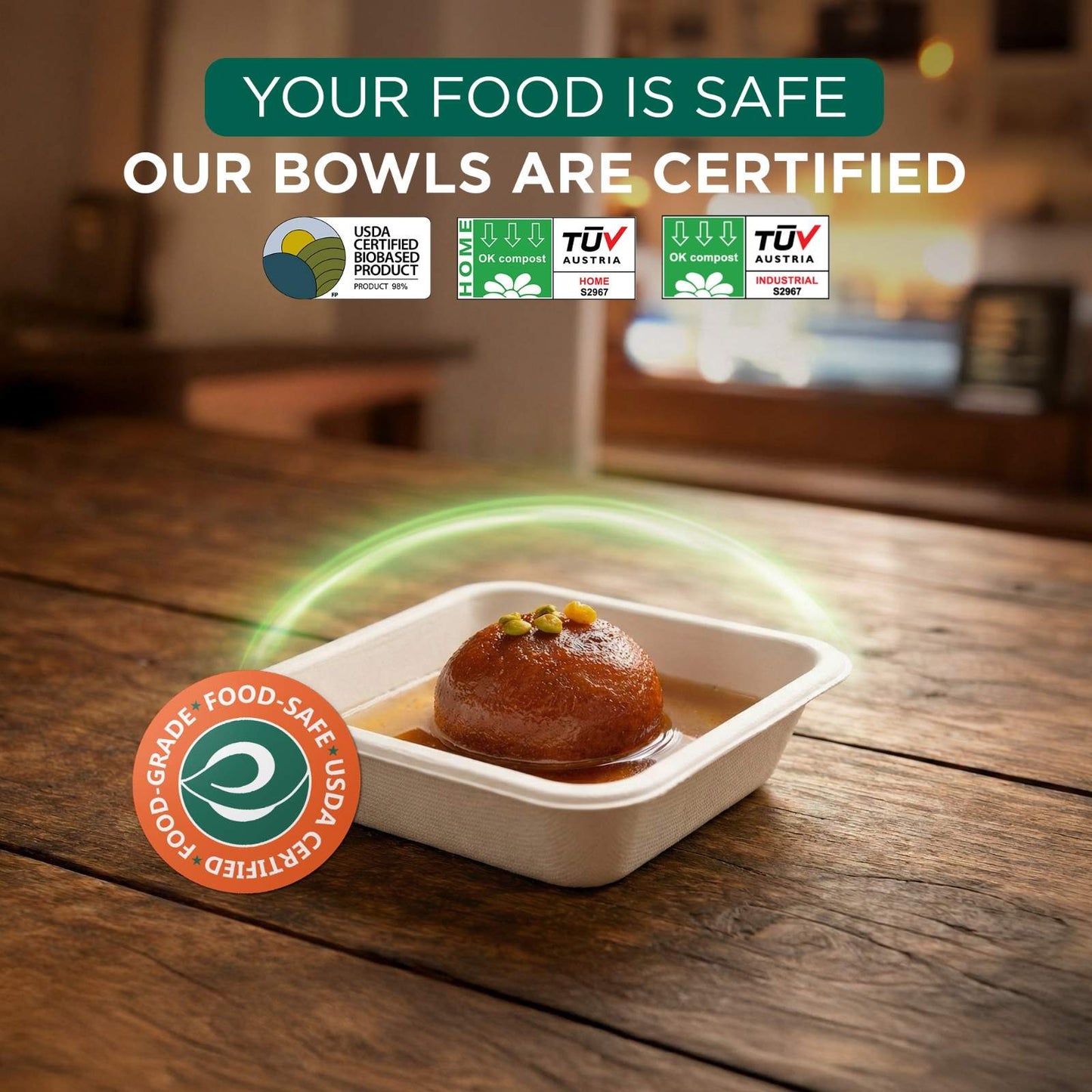 150 ml Square Disposable Bagasse Bowl