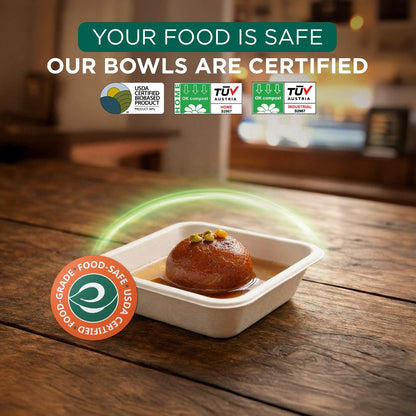 150 ml Square Disposable Bagasse Bowl